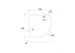 OLSEN SPA - Štvrťkruhová mramorová sprchová vanička VENETS R550 - Rozmer A - 100, Rozmer B - 100 VANKCTVRT10