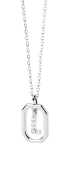 PDPAOLA Pôvabný strieborný náhrdelník písmeno "L" LETTERS CO02-523-U (retiazka, prívesok)