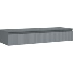 MEXEN/S - Rivel kúpeľňová skrinka pod umývadlo 140 cm s doskou, 1 šuplík, reliéf, grafit mat 91A20-14023-1-BFC66