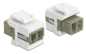 DeLock Keystone modul LC Duplex samica-samica béžová/biela / Keystone modul / LC Duplex (86347)