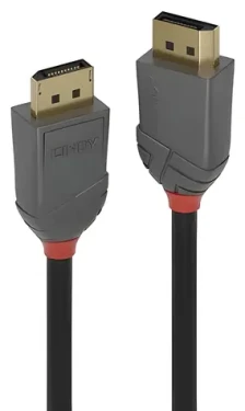 Lindy Anthra Line 10m čierna / Prípojný kábel / DisplayPort 1.2 / 4K 60Hz / pozlátené konektory (36486)
