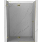 MEXEN/S - Lunar sprchové dvere krídlové ľavé 130, transparent, zlatá 834-130-000-50-00-L