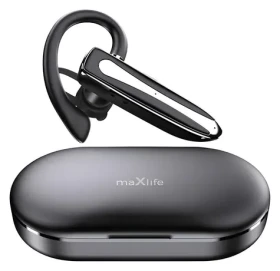 Maxlife MXBH-01 čierna / Mono Bluetooth slúchadlo / Bluetooth 5.3 / výdrž 12 h / nabíjacie puzdro 500mAh (GSM184642)