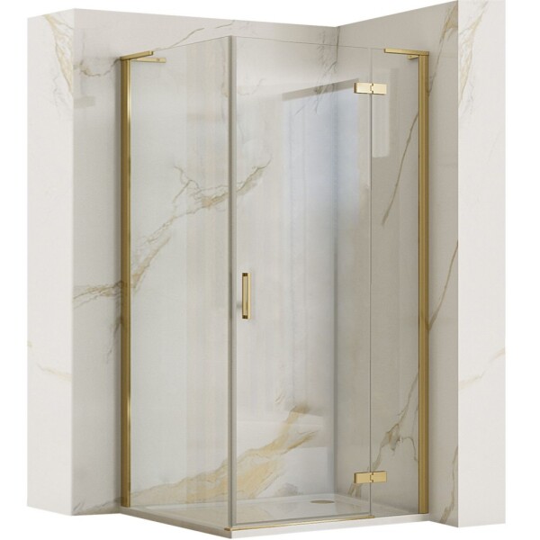 REA/S - Sprchová kabína Hugo 90x90 Gold Brush Dvere: 90 Stena: 90 KPL-K8413