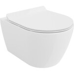 MEXEN/S - Carmen Závesná WC misa Rimless Tornado vrátane sedátka s slow slim, duroplast, biela lesk 30880100T
