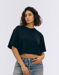 Organic Basics True Boxy Crop Tee Black S