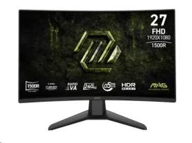 27" MSI MAG 274CF X24 čierna / FHD / 1920 x 1080 / VA / 16:9 / 0.5ms / 4000:1 / HDMI + DP / VESA (4711377343275)