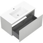MEXEN/S - Orio kúpeľňová skrinka 90 cm s umývadlom Otis, 1 šuplík, šedá mat/biela mat 91A10-09047-1-BF62-W18M01