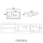 CERANO - Kúpeľňová skrinka Velora - dub medový, úchytka zlatá - keramické umývadlo Viano - 81,2x67,6x46,5 CER-867839