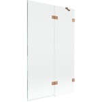 MEXEN/S - Lunar vaňová zástena 2-krídlová pravá 110 x 150, transparent, meď kartáčovaná 897-110-100-65-00-P