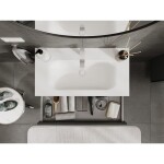 MEXEN/S - Orio kúpeľňová skrinka 90 cm s umývadlom Vela, 1 šuplík, grafit mat/biela mat 91A10-09023-1-BF66-W23M01