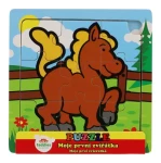TEDDIES Drevené puzzle Moje prvé zvieratká Koník