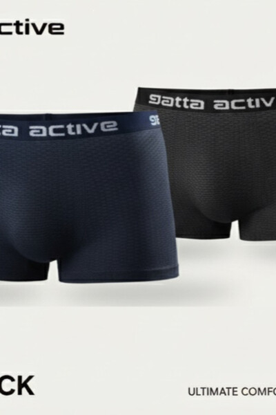 Pánska spodná bielizeň - 2PP Boxer Active GA GREY/DEEP NAVY M