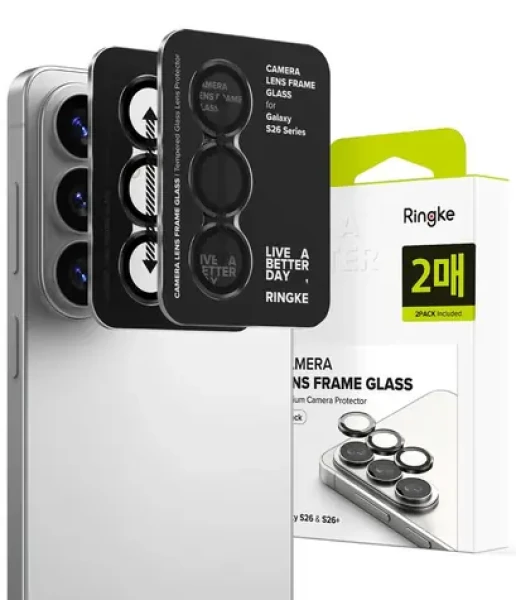 Ringke Camera Frame Protector čierna / Ochranný rámček fotoaparátu / Samsung Galaxy S26, S26+ / 2 ks