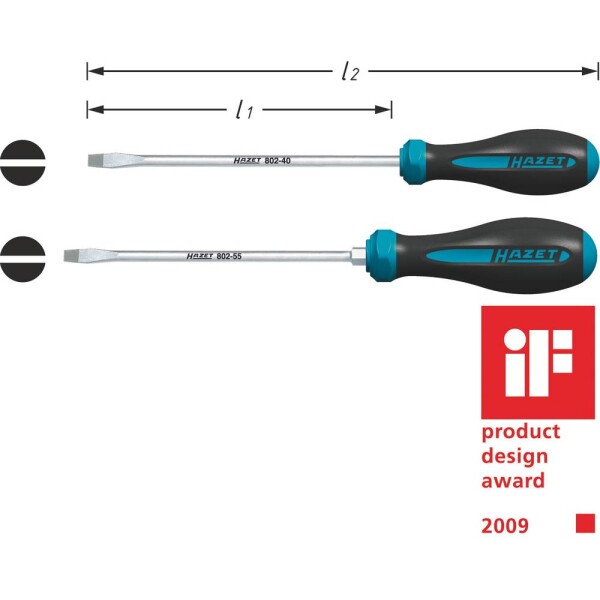 Dielňa skrutkovač pre skrutky Microstix Hazet HEXAnamic 802-55 Šírka čepele: 5.5 mm Dĺžka drieku: 125 mm; 802-55