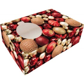 Skládací krabička na cukrovinky s okienkom 25x15x7 cm 1 ks vianočná ozdoba - Alvarak - Alvarak