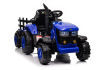 Mamido Mamido Detský elektrický traktor s vlečkou 12V 7Ah EVA kolesá ECO koža modrý