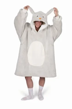 Cozy Noxxiez CH361 Králik - hrejivá televízna mikinová deka s kapucňou pre teenagerov a dospelých (20-CH361)