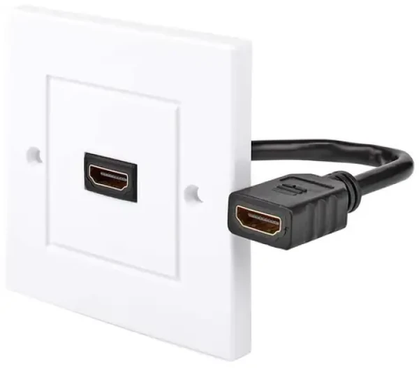 Nedis nástenná HDMI zásuvka / Inštalačný box / 4K 60Hz / 18 Gbps / pozlátené kontakty / čierno-biela (CVGB34950WT)