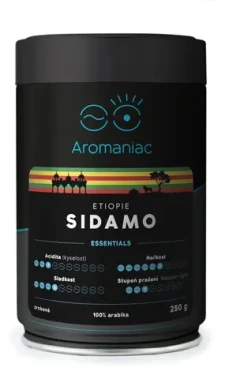 Etiópia Sidamo 250 g / Zrnková káva / Dóza