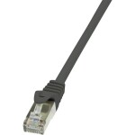 LogiLink CP2093S RJ45 sieťové káble, prepojovacie káble CAT 6 F/UTP 10.00 m čierna s ochranou 1 ks; CP2093S