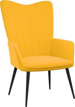 VidaXL VidaXL Fotel, musztardowy, obity aksamitem