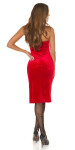 Sexy Koucla Bandeau Midi Dress with feather details red Einheitsgroesse