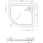 MEXEN - Flow Sprchová vanička štvrťkruh asymetrická slim pravá 100 x 80, čierna mat 46Q708010R