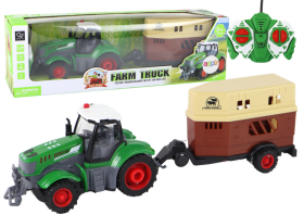 Mamido Diaľkovo ovládaný traktor RC s elektrickým autíčkom, rolou v poľnohospodárskych strojoch so prívesom a pilotom v mierke 1:24
