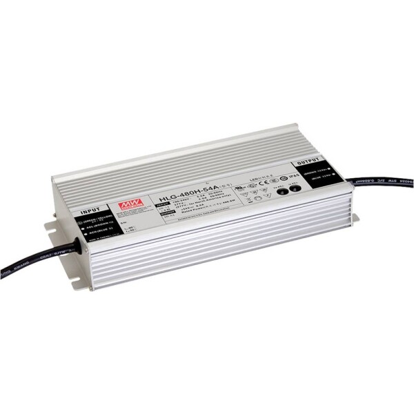 MEAN WELL HLG-480H-48 LED driver konštantné napätie, konštantný prúd 480 W 10 A 24 - 48 V/DC outdoorový, PFC spínacie obvod, bez možnosti stmievania, ochrana; HLG-480H-48