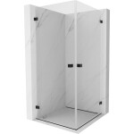 MEXEN/S - Lunar-B Duo sprchovací kút dvere krídlové 75 x 75, transparent, čierna 832-075L-075P-70-00