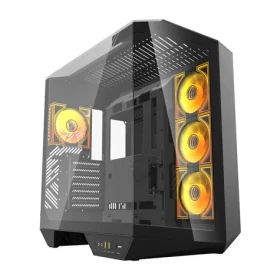 DarkFlash DY470 čierna / ATX / 4X 120 mm / 2x USB-A / 1x USB-C / priehľadná bočnica / bez zdroja (DY470 Black)