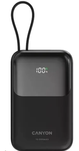 Canyon CNS-CPB101BK čierna / Powerbanka / 10000mAh / PD 22.5W / LCD / 1x USB-A / 1x USB-C (CNS-CPB101BK)
