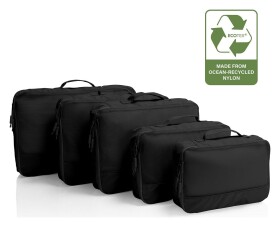 Cestovne organizery Heys Ecotex Packing Cube 5 Pc Set Black Onyx