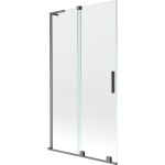 MEXEN/S - Velar L dvojkrídlová posuvná vaňová zástena 100 x 150, transparent, grafit kartáčovaná 896-100-003-01-66