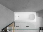 MEXEN/S - Vega obdĺžniková vaňa 160 x 70 cm s panelom + vaňová zástena 120, transparent, čierna 550116070X9012037000