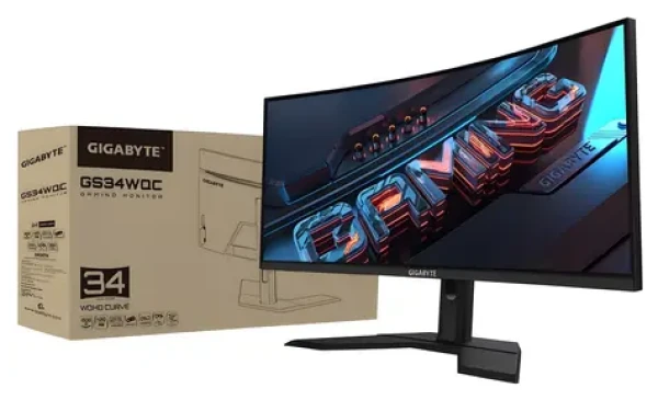 34" GIGABYTE GS34WQC A čierna / Monitor / VA / WQHD 3440x1440 / 120Hz / HDR10 / 2x HDMI + DP (GS34WQC A)
