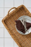 Ib Laursen Bavlnená servítka Elin Plain Brown 40 × 40 cm
