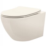 REA - Závesná WC misa Carlo Mini Rimless Ecru REA-C5500
