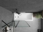 MEXEN/S - Cubik obdĺžniková vaňa 170 x 70 cm s panelom + vaňová zástena 100, čierna vzor 550317070X9410117070