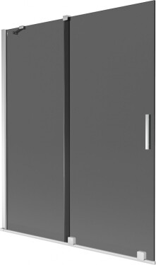 MEXEN/S - Velar dvojkrídlová posuvná vaňová zástena 140 x 150, grafit, chróm 896-140-000-41-01
