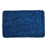 MSV Pebbles tmavo modrá / Kúpeľňová predložka / 50 x 80 cm / polyester, PU pena / protišmyková