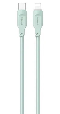 USAMS SJ566 zelená / Dátový kábel / Lightning - USB Type-C / 1.2m / 20W PD Fast Charge (SJ566USB04)