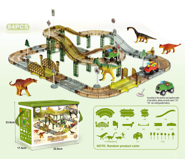 Mamido Mamido Dinosauria dráha s elektrickým autíčkom 84 dielov v krabici