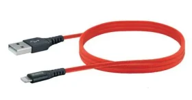 Schwaiger USB-A - Lightning červená / Dátový kábel / 1,2 m / MFi certifikácia / nylonový oplet / 2,4 A (LPRO410501)