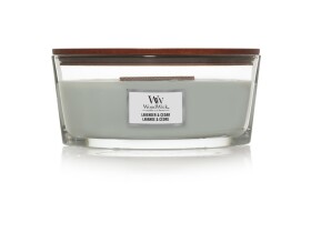 WoodWick Lavender amp; Cedar Elipsa 453.6g - sviečka loď / doba horenia: až 40 h (5038581103105)