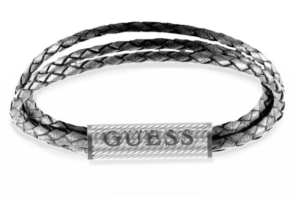 Guess Moderný náramok z pravej kože Bond Street JUMB03033JWSTGR 23 cm - L