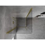 MEXEN/S - Mist-B Duo sprchovací kút dvere krídlové 90 x 90, transparent, zlato kartáčovaná 8A2-090-090-55-00