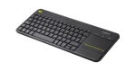 Logitech Wireless K400 PLUS čierna / Bezdrôtová klávesnica / Touchpad / 2,4 GHz / USB / NLB layout (920-007131)
