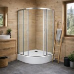 HOPA - Štvrťkruhový sprchovací kút s vaničkou BILBAO - Farba rámu zásteny - Hliník chróm, Rozmer A - 90 cm, Rozmer B - 90 cm, Smer zatváranie - Univerzálny Ľavé / Pravé, Výplň - Pear - 5 mm OLBBIL90CP